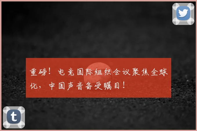 重磅！电竞国际组织会议聚焦全球化，中国声音备受瞩目！